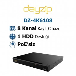 Dayzip DZ-4K6108 8 Kanal Nvr Kayit Cihazi